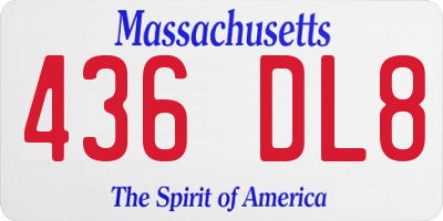 MA license plate 436DL8