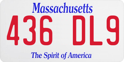 MA license plate 436DL9