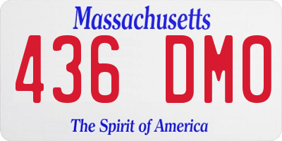 MA license plate 436DM0