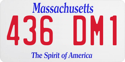 MA license plate 436DM1