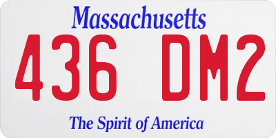 MA license plate 436DM2