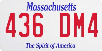 MA license plate 436DM4