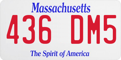 MA license plate 436DM5