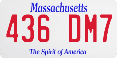 MA license plate 436DM7