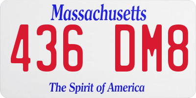 MA license plate 436DM8