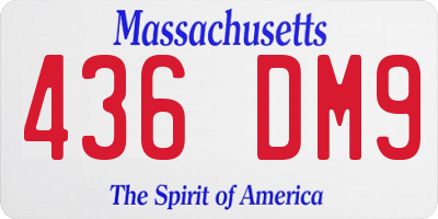 MA license plate 436DM9