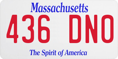 MA license plate 436DN0