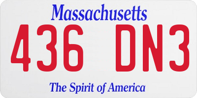 MA license plate 436DN3