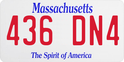 MA license plate 436DN4
