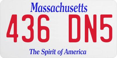 MA license plate 436DN5