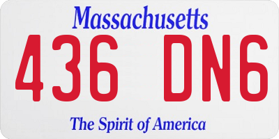 MA license plate 436DN6