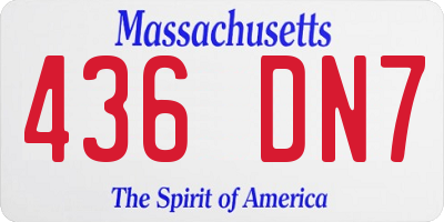 MA license plate 436DN7