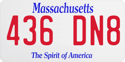MA license plate 436DN8