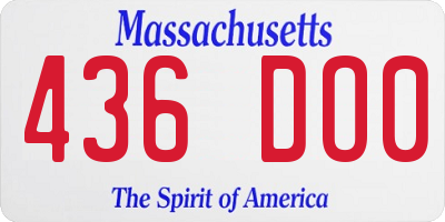 MA license plate 436DO0