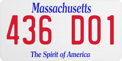MA license plate 436DO1