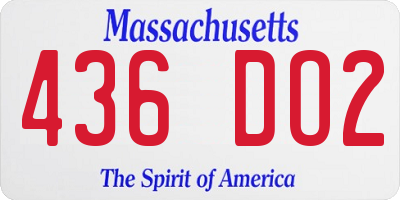 MA license plate 436DO2