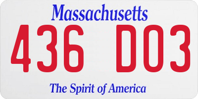MA license plate 436DO3
