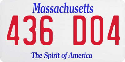 MA license plate 436DO4