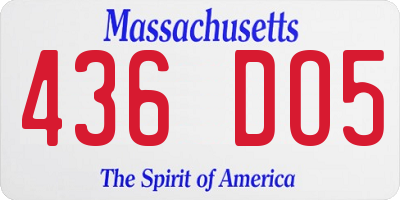 MA license plate 436DO5