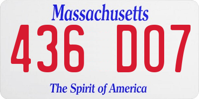 MA license plate 436DO7