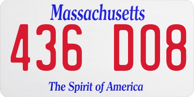 MA license plate 436DO8