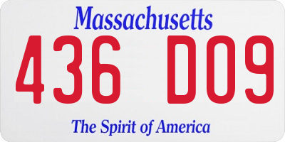 MA license plate 436DO9