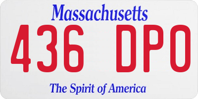 MA license plate 436DP0