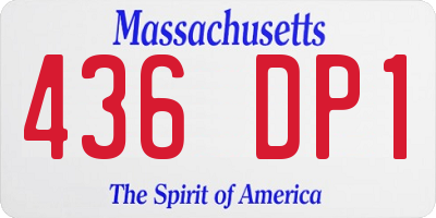 MA license plate 436DP1