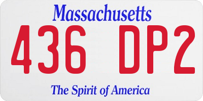 MA license plate 436DP2