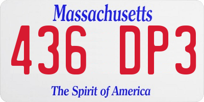 MA license plate 436DP3