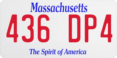 MA license plate 436DP4