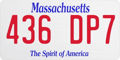 MA license plate 436DP7