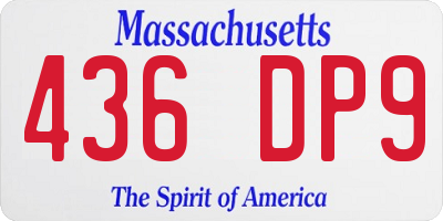 MA license plate 436DP9