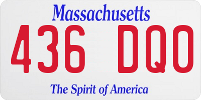 MA license plate 436DQ0