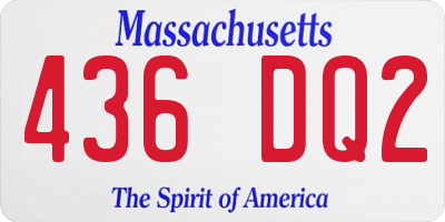 MA license plate 436DQ2