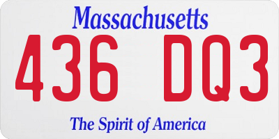 MA license plate 436DQ3