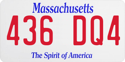 MA license plate 436DQ4