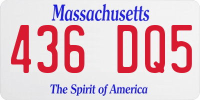 MA license plate 436DQ5