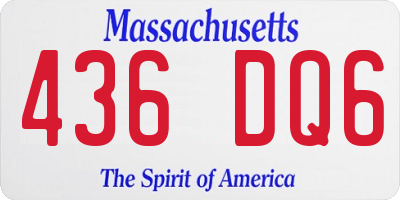 MA license plate 436DQ6