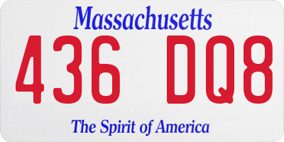 MA license plate 436DQ8