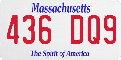 MA license plate 436DQ9