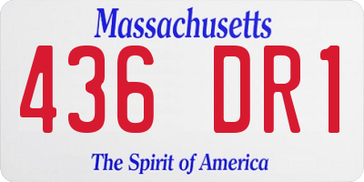 MA license plate 436DR1