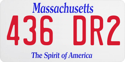MA license plate 436DR2
