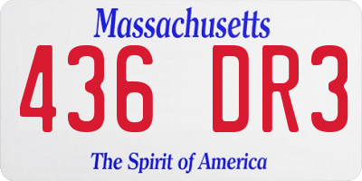 MA license plate 436DR3