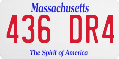 MA license plate 436DR4