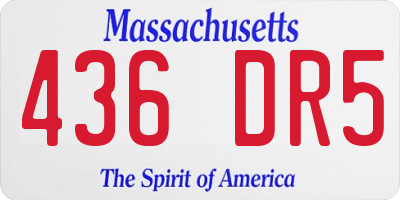 MA license plate 436DR5
