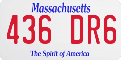 MA license plate 436DR6