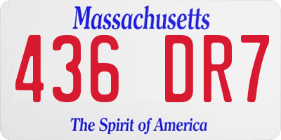 MA license plate 436DR7