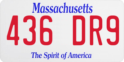 MA license plate 436DR9