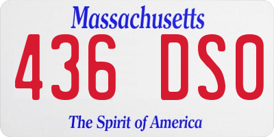 MA license plate 436DS0